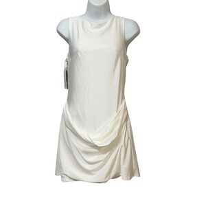 Fashion White Sleeveless Cowl Back Mini Dress with Pearl Strands H-25305 Size 6